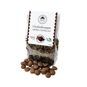 Chokladknappar Mörk choklad 70% 150 g – 15 st