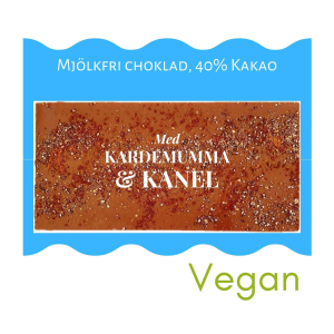 Vegansk choklad 40% Kardemumma & Kanel 100g – 20 st